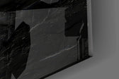Close-up detail of the chalky green-filled progress bar and distressed lettering on the glass surface