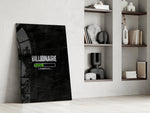 billionaire loading progress bar panel resting in a shelving niche in a modern interior