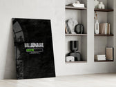 billionaire loading progress bar panel resting in a shelving niche in a modern interior