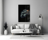 a serpent coiled around a firing pistol panel bringing character to a minimalist living room wall