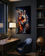 Smoke Cloud Hand Reaching for Earth Glass Wall Art