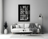 wolf opinion of sheep quote panel bringing character to a minimalist living room wall