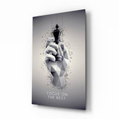 Focus on the Best Chess King Glass Wall Art - Lifestyle preview in a designer interior