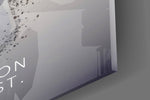 Close-up detail of the low-poly hand closing around the black king on the glass surface