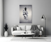 focus on the best chess king panel bringing character to a minimalist living room wall