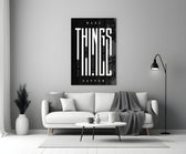make things happen typography panel bringing character to a minimalist living room wall