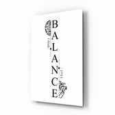 Balance I Think I Feel Brain Heart Glass Wall Art - Lifestyle preview in a designer interior
