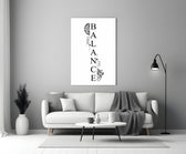 balance brain and heart typography panel bringing character to a minimalist living room wall