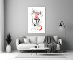 brain unravelling into red threads panel bringing character to a minimalist living room wall