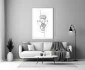 brain above heart balance line art panel bringing character to a minimalist living room wall