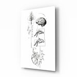 Balance Brain Heart Tree and Divers Glass Wall Art - Lifestyle preview in a designer interior