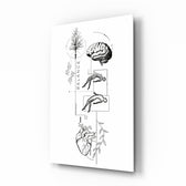Balance Brain Heart Tree and Divers Glass Wall Art - Lifestyle preview in a designer interior