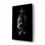 Ascending Phoenix Sacred Geometry Glass Wall Art - Lifestyle preview in a designer interior