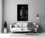 ascending phoenix sacred geometry panel bringing character to a minimalist living room wall