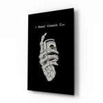 Vitamin Cash Skeleton Hand Money Glass Wall Art - Lifestyle preview in a designer interior