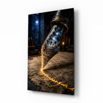 Cosmic Colosseum Fountain Pen Glass Wall Art - Lifestyle preview in a designer interior