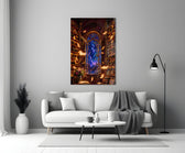 a candlelit library under a starlit sky panel bringing character to a minimalist living room wall