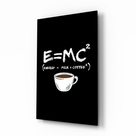 Coffee Formula Humor Glass Wall Art - Lifestyle preview in a designer interior