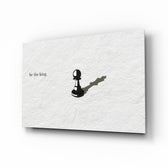 Be the King Chess Pawn Shadow Glass Wall Art - Lifestyle preview in a designer interior
