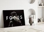 focus classical marble statue panel bringing character to a minimalist living room wall