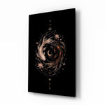 Celestial Koi Yin Yang Crescent Moon Glass Wall Art - Lifestyle preview in a designer interior