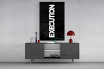 Execution Bold Black Glass Wall Art