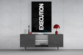 Execution Bold Black Glass Wall Art