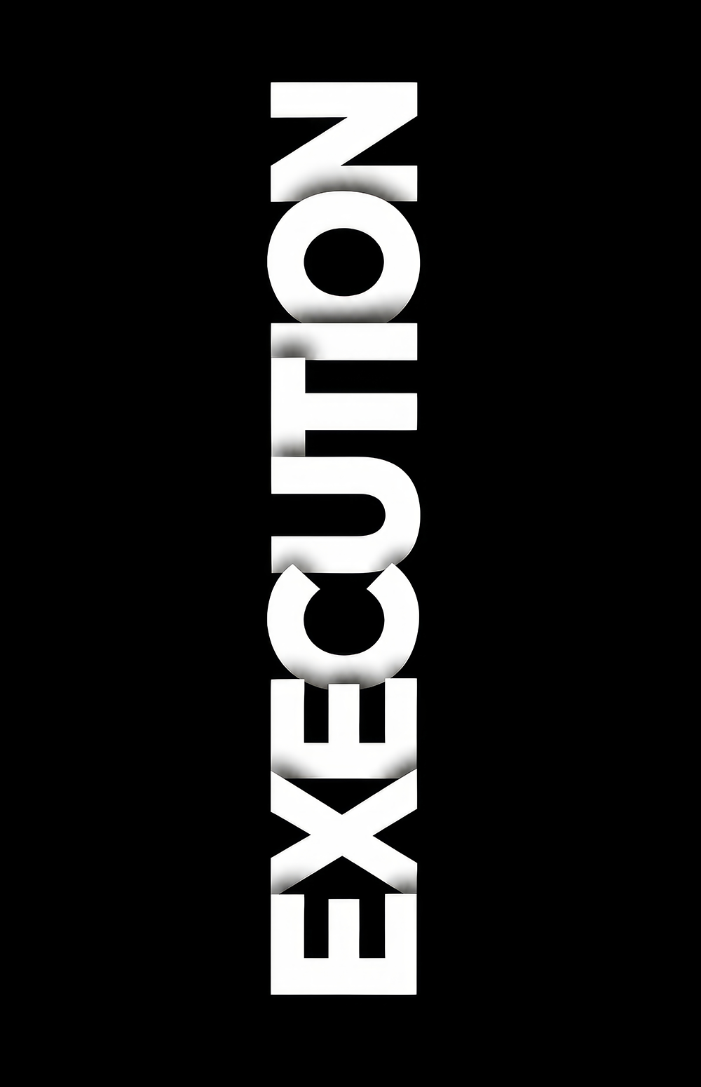 Execution Bold Black Glass Wall Art