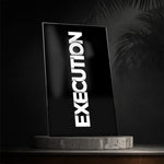 Execution Bold Black Glass Wall Art
