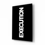 Execution Bold Black Glass Wall Art