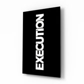 Execution Bold Black Glass Wall Art