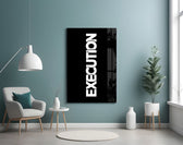 Execution Bold Black Glass Wall Art