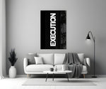 Execution Bold Black Glass Wall Art