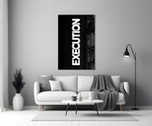 Execution Bold Black Glass Wall Art