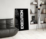 Execution Bold Black Glass Wall Art