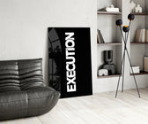 Execution Bold Black Glass Wall Art