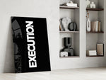 Execution Bold Black Glass Wall Art