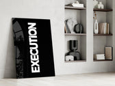 Execution Bold Black Glass Wall Art