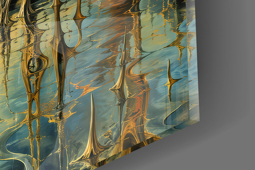 Big Ben Westminster glass wall art close-up detail of the printed surface on tempered glass