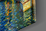 Venice Grand Canal glass wall art close-up detail of the printed surface on tempered glass