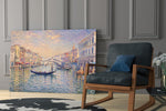 Venice Grand Canal glass wall art hanging as a focal point in a modern room