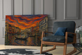 Venice Grand Canal glass wall art hanging as a focal point in a modern room