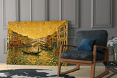 Venice Grand Canal glass wall art hanging as a focal point in a modern room