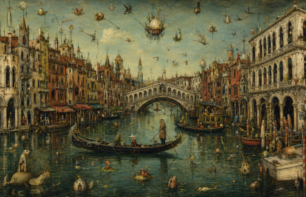 Venice Grand Canal Bosch Style Glass Wall Art