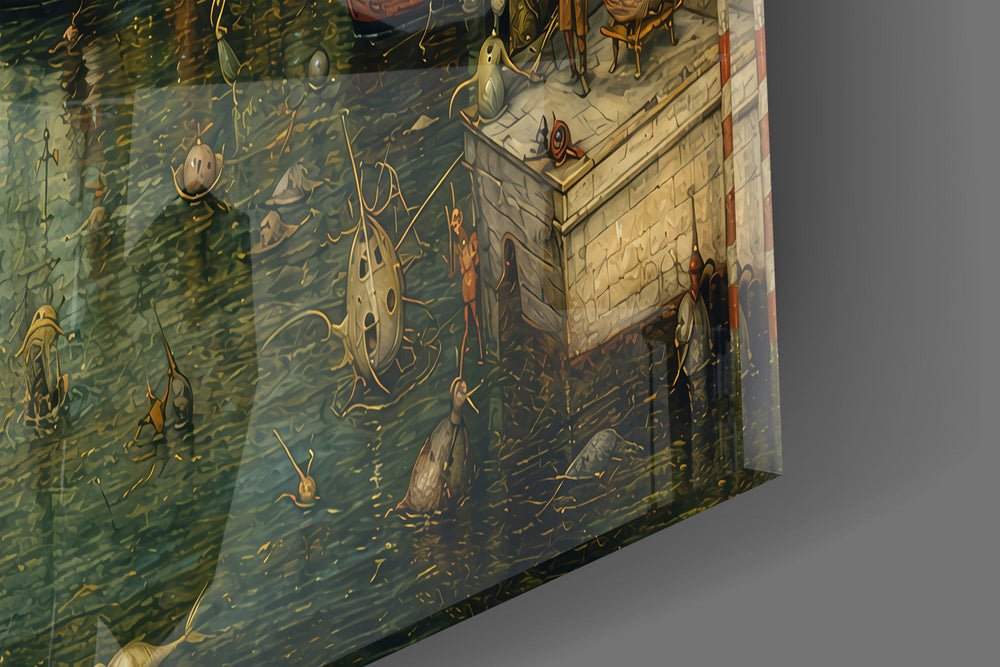 Venice Grand Canal glass wall art close-up detail of the printed surface on tempered glass