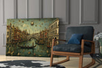 Venice Grand Canal glass wall art hanging as a focal point in a modern room