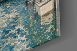Venice Grand Canal glass wall art close-up detail of the printed surface on tempered glass