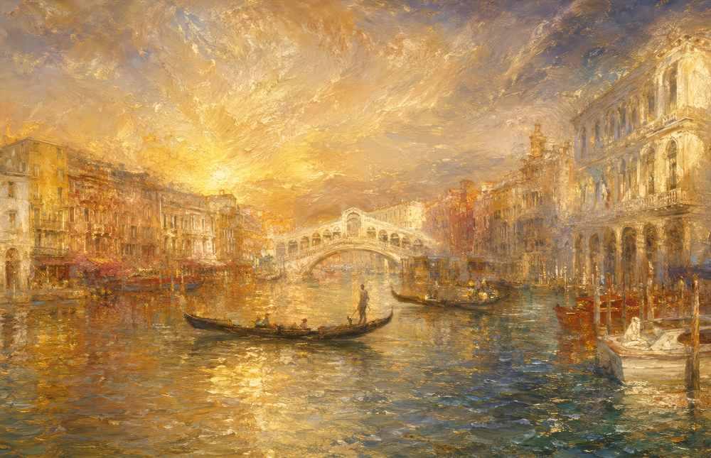 Venice Grand Canal Turner Style Glass Wall Art