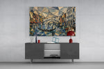 Venice Grand Canal glass wall art displayed above a console in a modern interior