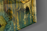 Venice Grand Canal glass wall art close-up detail of the printed surface on tempered glass